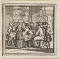 KG 12820
<br/>
Illustratie: Diner in een loggia.
<br/>
<em>Picart, Bernard (1673-1733) - attr.</em>